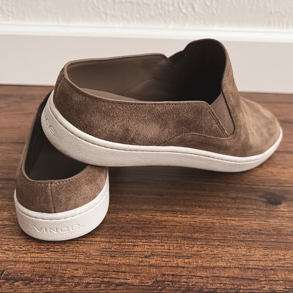 VINCE Verrill Suede Dusty Tan Slip-On Sneakers | Mules | Loafers - Picture 6 of 9